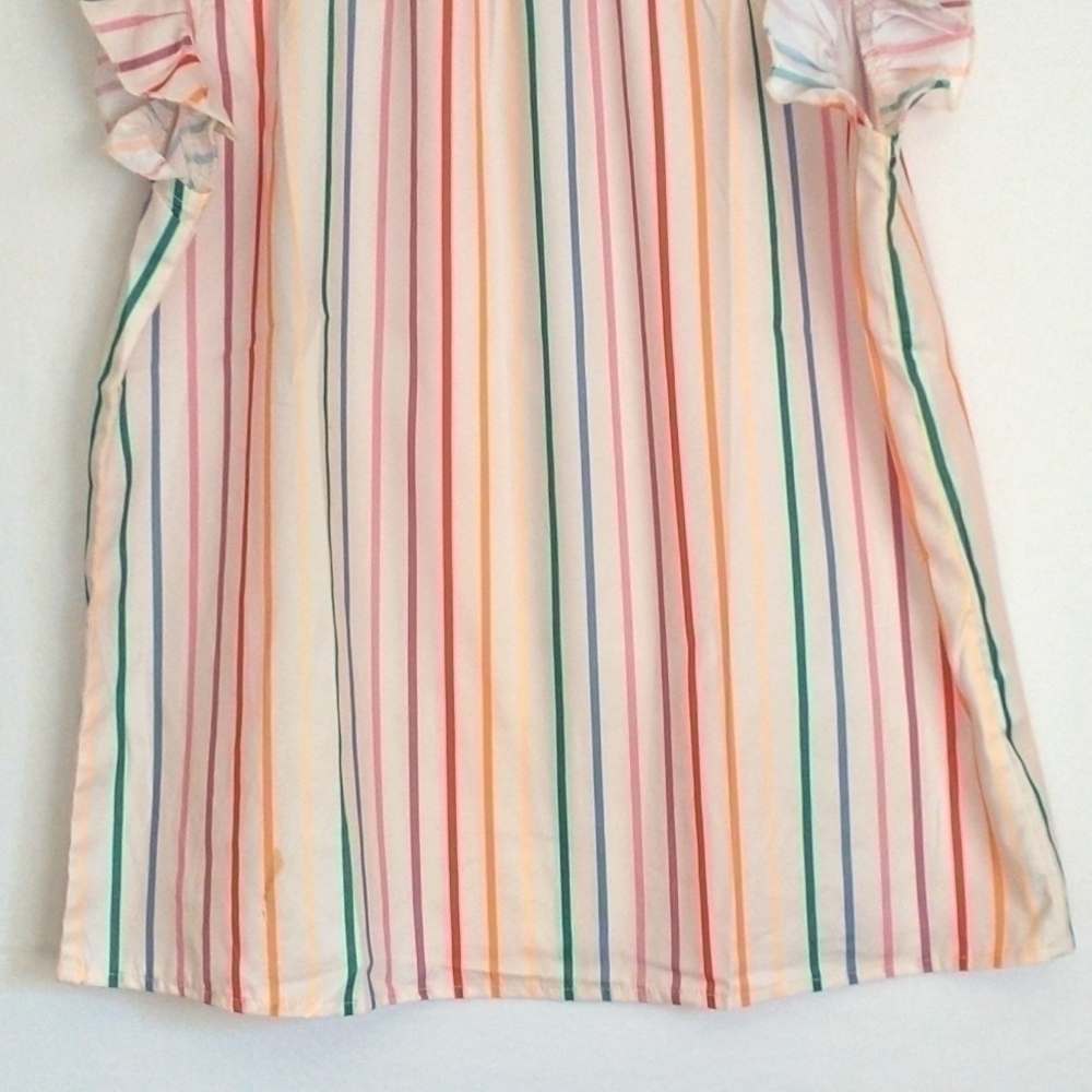 Barrier Reef Rainbow Flutter Sleeve Blouse Women's Size Small Cottagecore - Picture 4 of 6